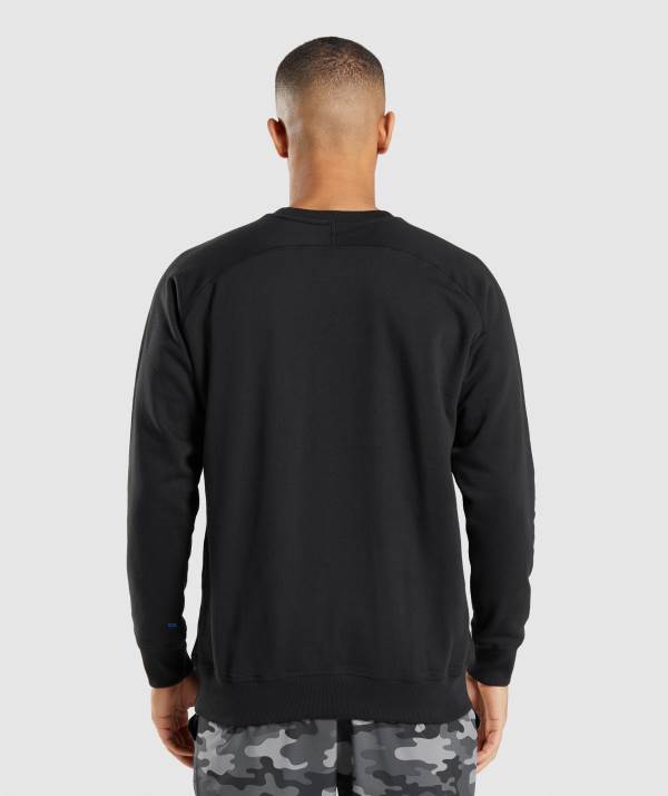 Panske Pulovre Gymshark Apollo Crew Čierne | ZR1873605